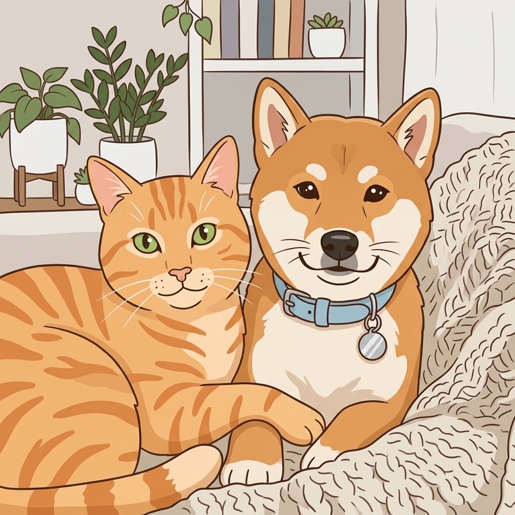 CATINU cat and dog artwork